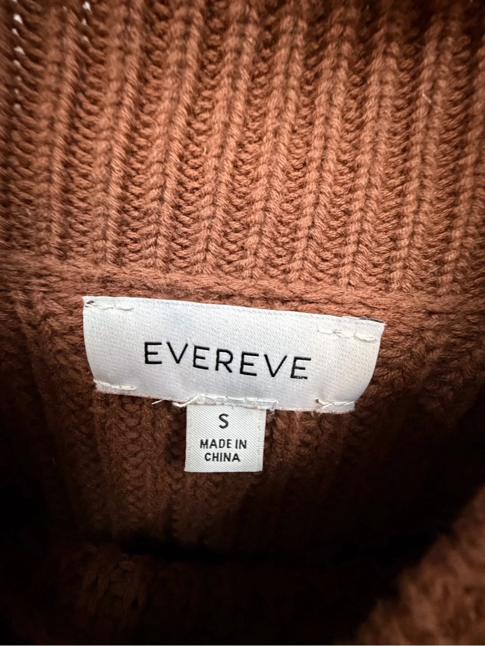 Evereve Brown & Black Striped Mock Neck Sweater women’s size small - Picture 3 of 3